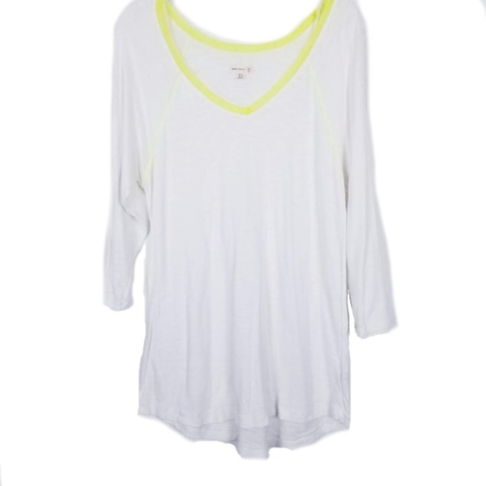 Aerie Pretty Neon Trim Tee Shirt Lightweight